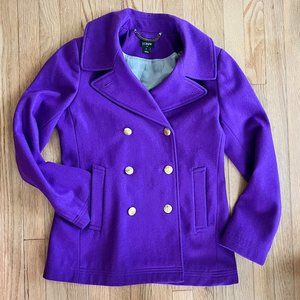 Vibrant purple J.Crew classic wool peacoat